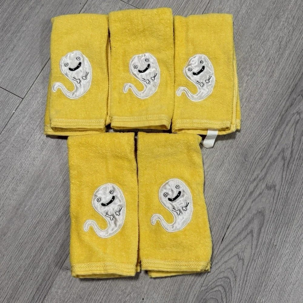 Halloween Ghost Hand Towels Yellow Set Of 5